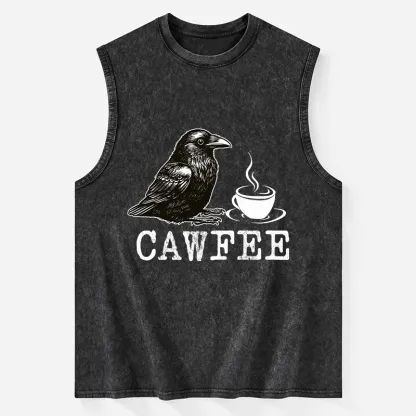 Tokyo-Tiger Cawfee Funny Japan Meme Washed Tank
