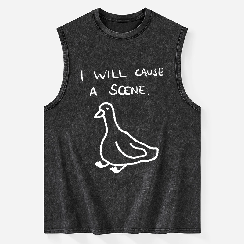 Tokyo-Tiger Stupid Goose Funny Japan Retro Washed Tank