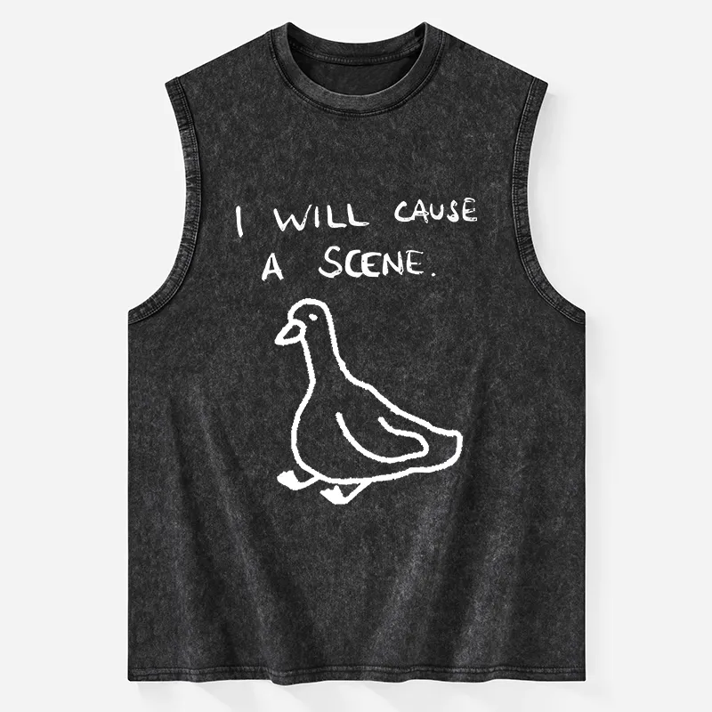 Tokyo-Tiger Stupid Goose Funny Japan Retro Washed Tank