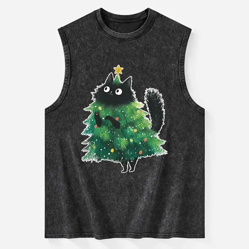 Tokyo-Tiger Christmas Tree Cat Japan Washed Tank