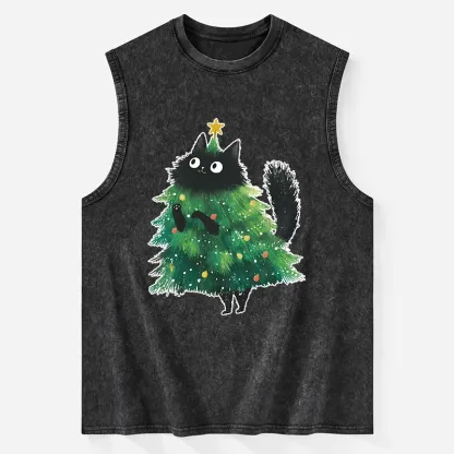 Tokyo-Tiger Christmas Tree Cat Japan Washed Tank