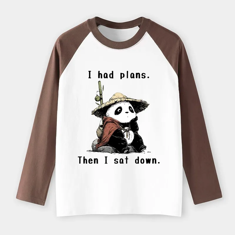 Tokyo-Tiger The Maybe Later Panda Raglan Long Sleeve T-shirt