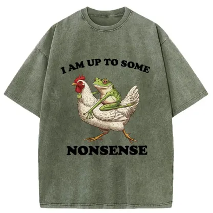 Tokyo-Tiger Frog Riding A Chicken Washed T-Shirt