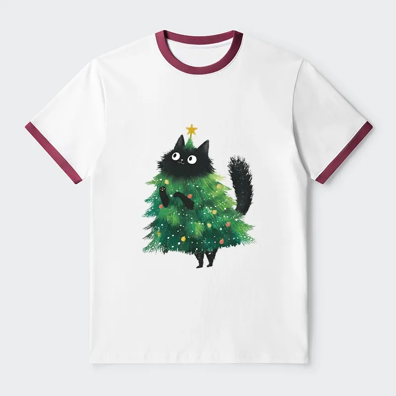 Tokyo-Tiger Christmas Tree Cat Japan Trim T-Shirt