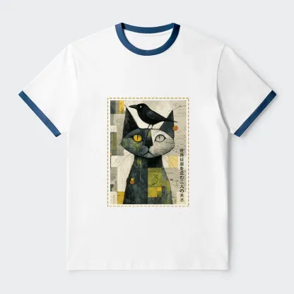 Tokyo-Tiger The Cat And The Crow Are Planning To Rule The World Trim T-Shirt