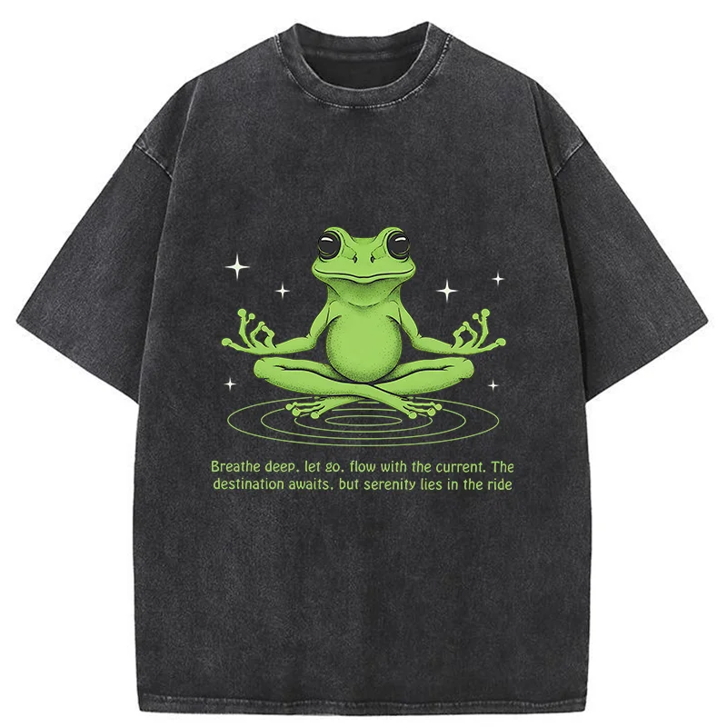 Tokyo-Tiger Zen Frog Japan Washed T-Shirt