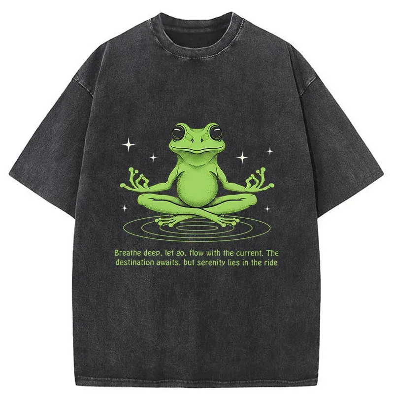 Tokyo-Tiger Zen Frog Japan Washed T-Shirt