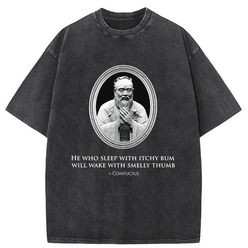 Tokyo-Tiger Funny Quotes From Confucius Washed T-Shirt
