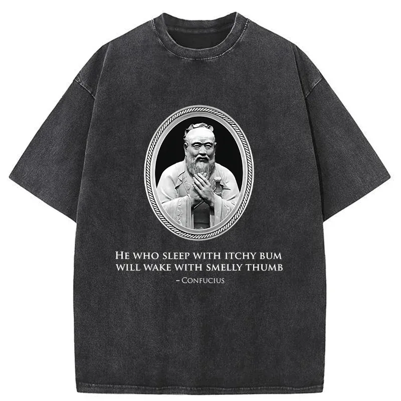 Tokyo-Tiger Funny Quotes From Confucius Washed T-Shirt