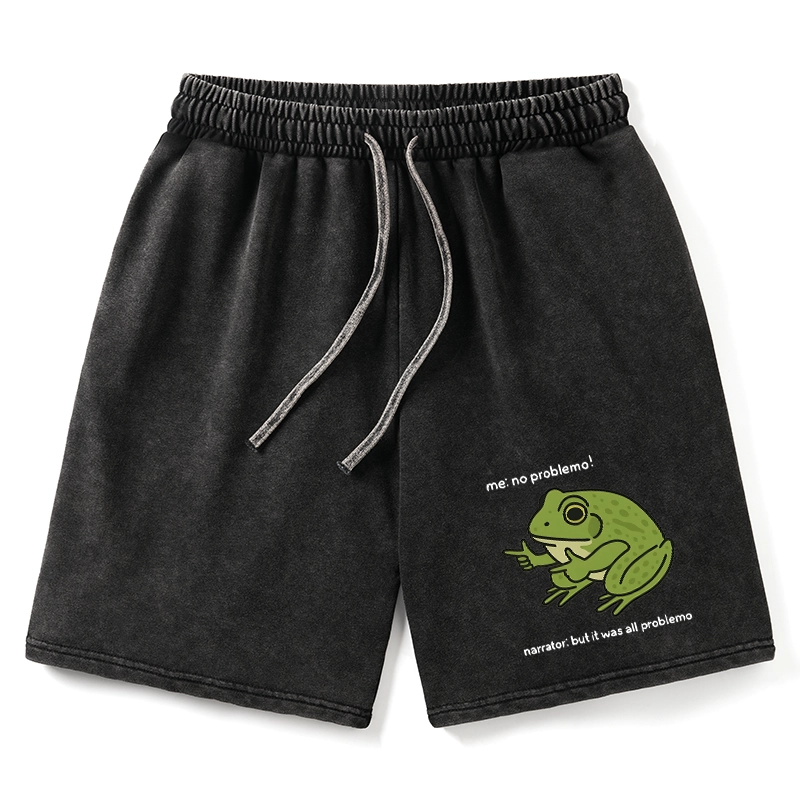 Tokyo-Tiger Stupid Frog Meme Washed Shorts