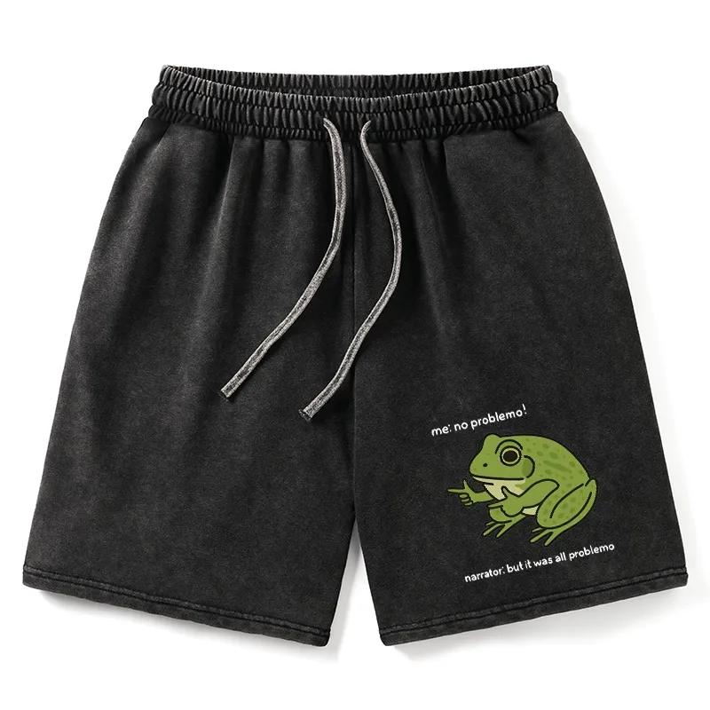 Tokyo-Tiger Stupid Frog Meme Washed Shorts
