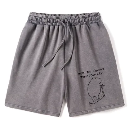 Tokyo-Tiger Capybara Is Ready To Do Something Bad Washed Shorts