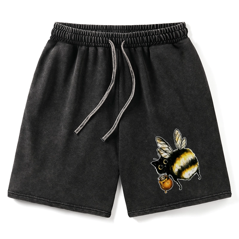 Tokyo-Tiger Cute Catbee Butt Washed Shorts