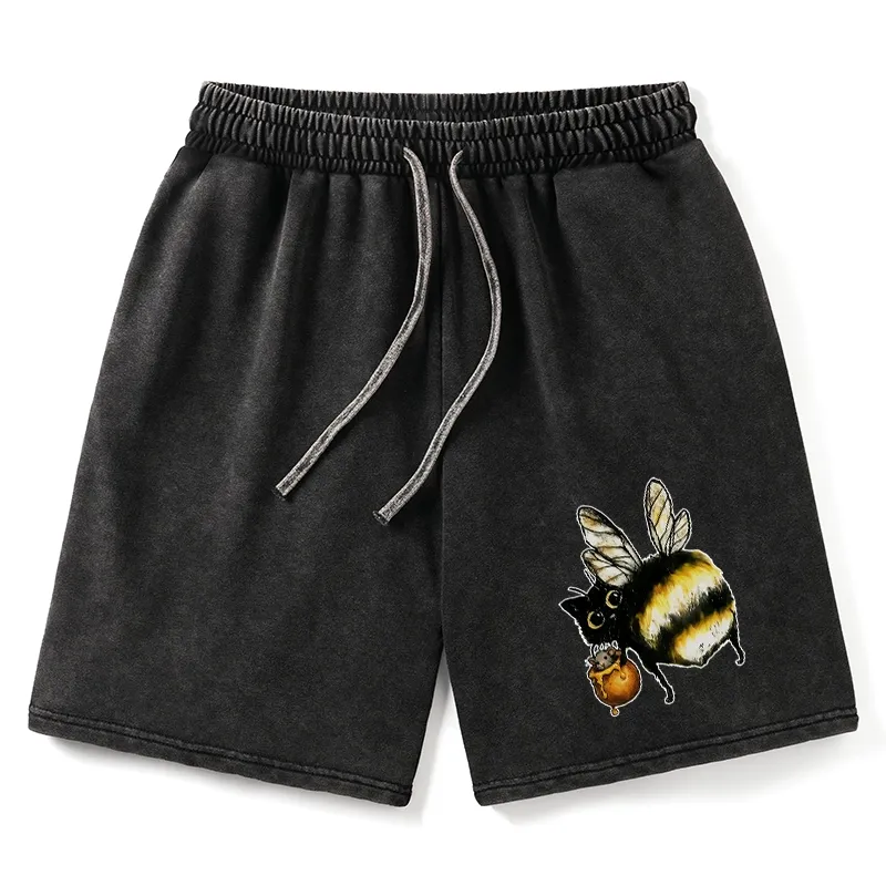 Tokyo-Tiger Cute Catbee Butt Washed Shorts