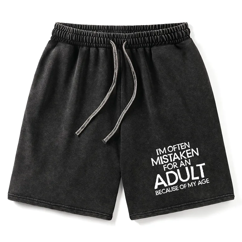 Tokyo-Tiger Old In Age But Young At Heart Washed Shorts