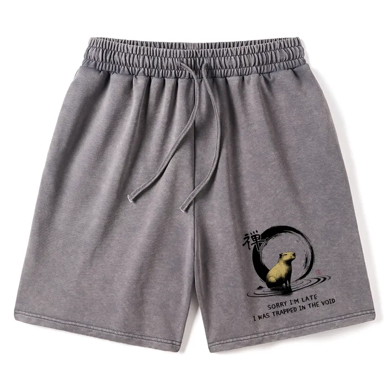 Tokyo-Tiger Zen Capybara Was Trapped In The Void Washed Shorts