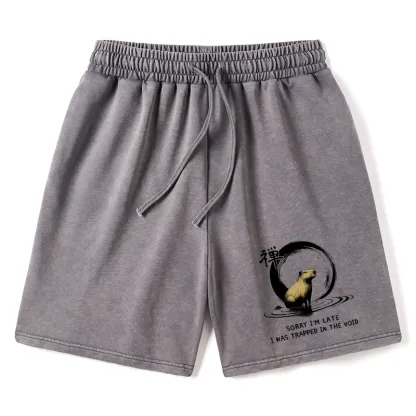 Tokyo-Tiger Zen Capybara Was Trapped In The Void Washed Shorts