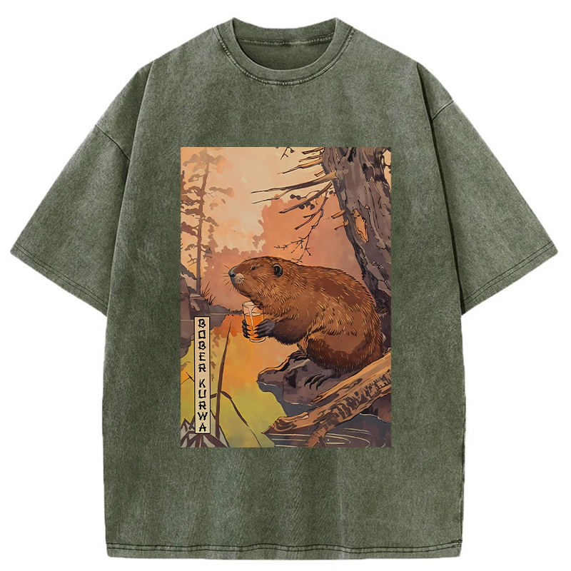Tokyo-Tiger Beaver By The River Washed T-Shirt