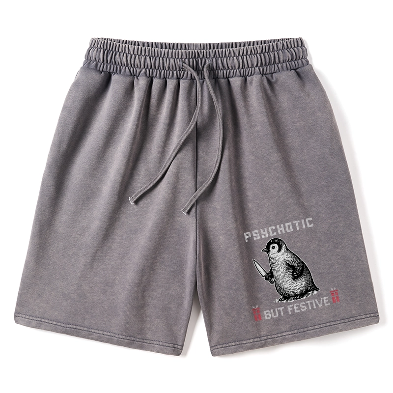 Tokyo-Tiger Overstimulated but Festive Christmas Washed Shorts