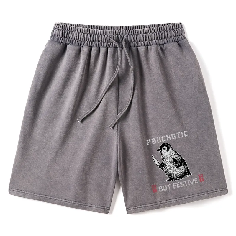 Tokyo-Tiger Overstimulated but Festive Christmas Washed Shorts