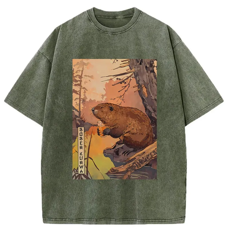 Tokyo-Tiger Beaver By The River Washed T-Shirt