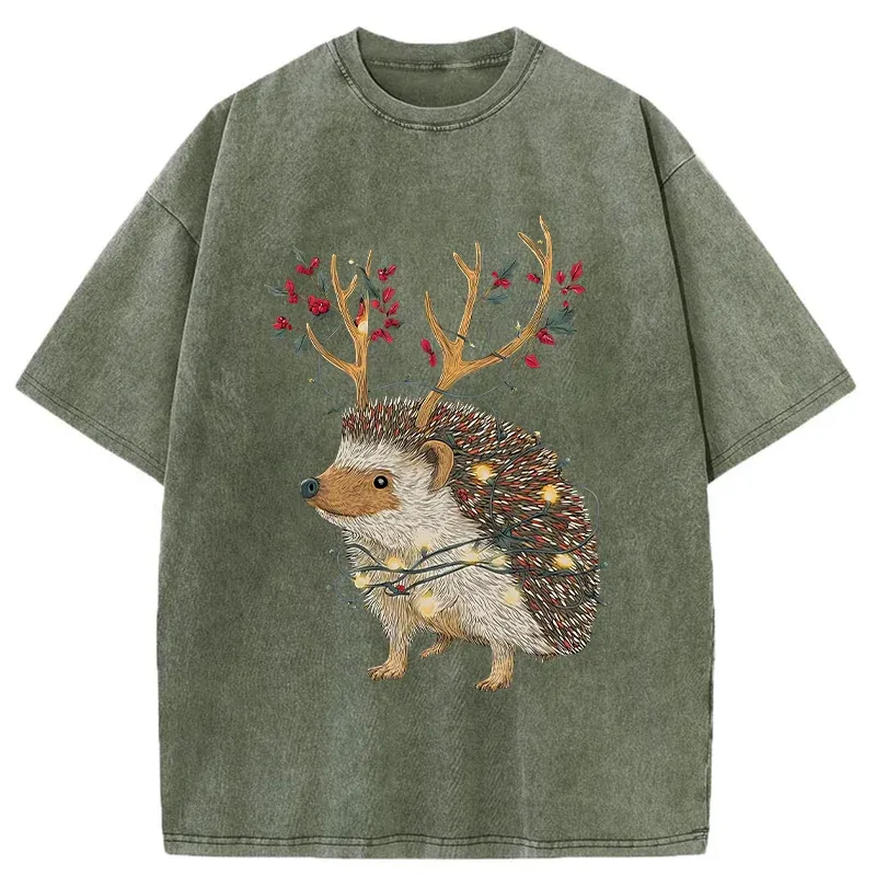 Tokyo-Tiger Christmas Hedgehog Washed T-Shirt