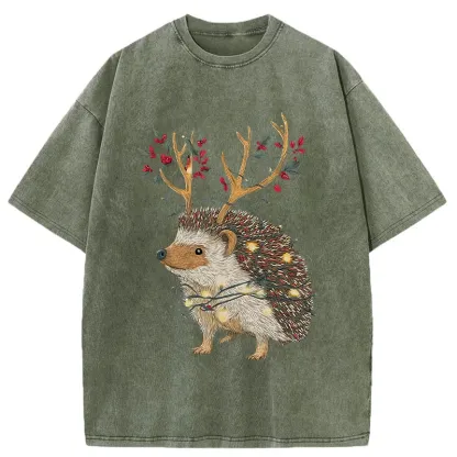 Tokyo-Tiger Christmas Hedgehog Washed T-Shirt