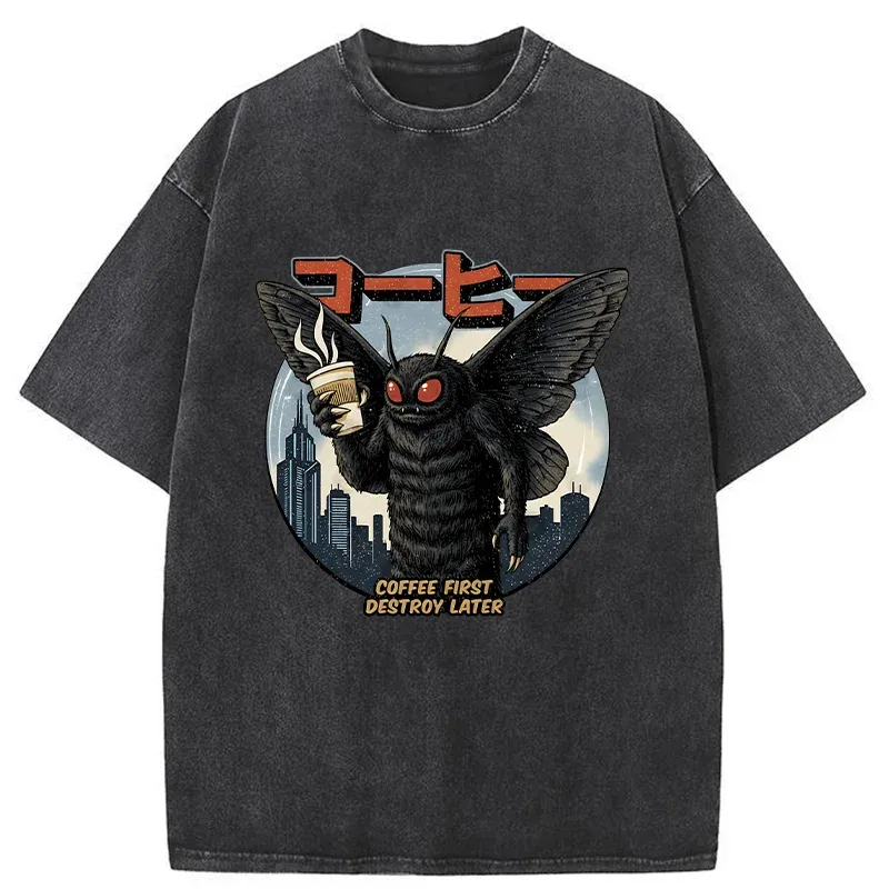 Tokyo-Tiger Mothman Coffee Washed T-Shirt