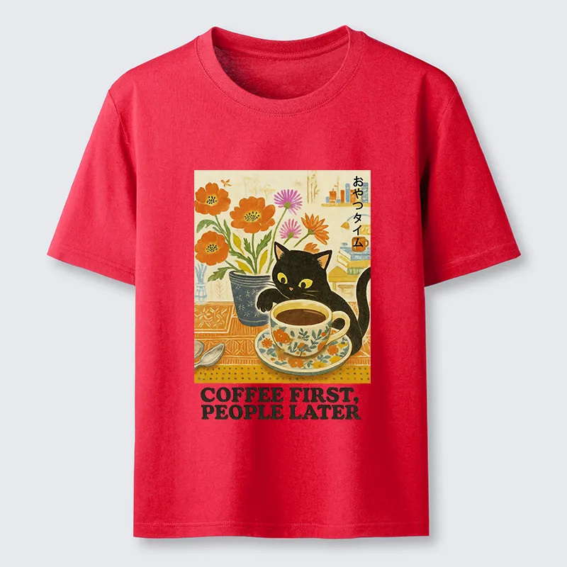 Tokyo-Tiger Kitten Drinks Coffee First Classic T-Shirt