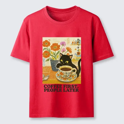 Tokyo-Tiger Kitten Drinks Coffee First Classic T-Shirt