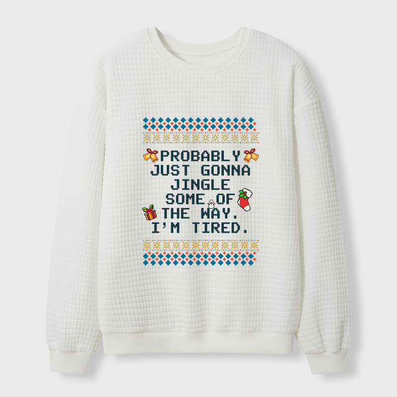 Tokyo-Tiger Too Tired to Fully Jingle Waffle Sweatshirt