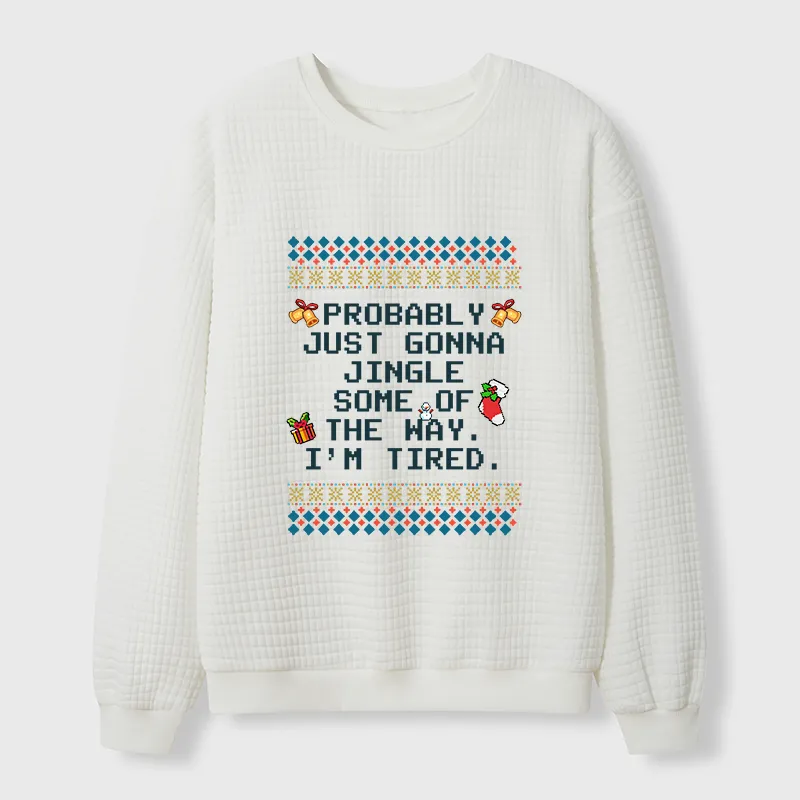 Tokyo-Tiger Too Tired to Fully Jingle Waffle Sweatshirt