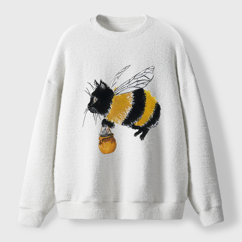 Tokyo-Tiger Catbee Funny Fuzzy Sweatshirt