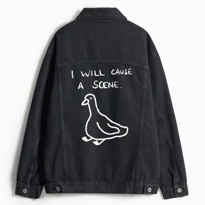 Tokyo-Tiger Stupid Goose Funny Japan Retro Jean Jacket