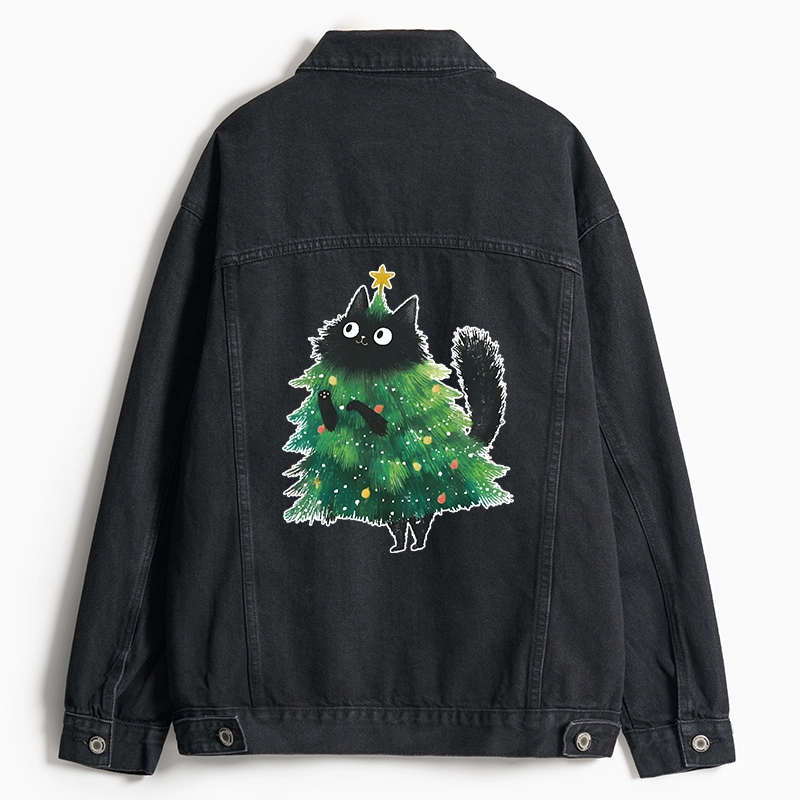 Tokyo-Tiger Christmas Tree Cat Japan Jean Jacket
