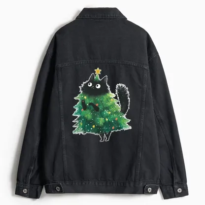 Tokyo-Tiger Christmas Tree Cat Japan Jean Jacket