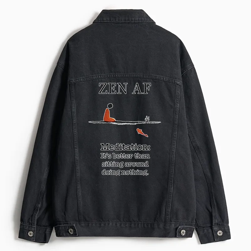 Tokyo-Tiger Zen Vibes Only: The Power of Meditation Jean Jacket Sale