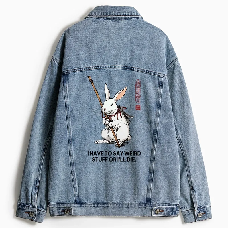 Tokyo-Tiger Rabbit Gotta Say Weird Stuff Or Die Jean Jacket