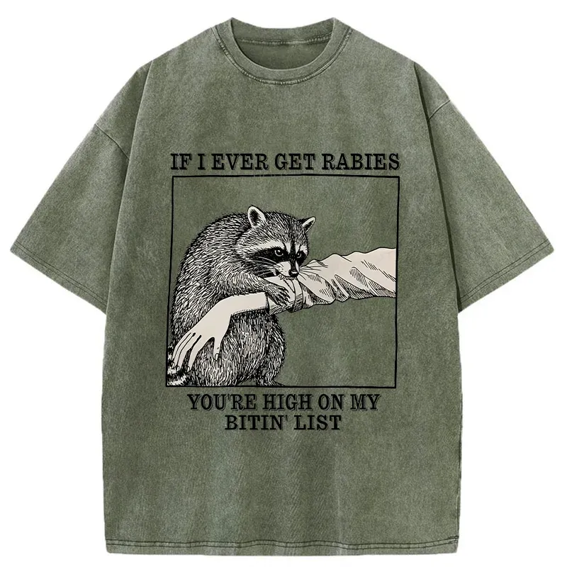 Tokyo-Tiger Raccoon Bites Washed T-Shirt