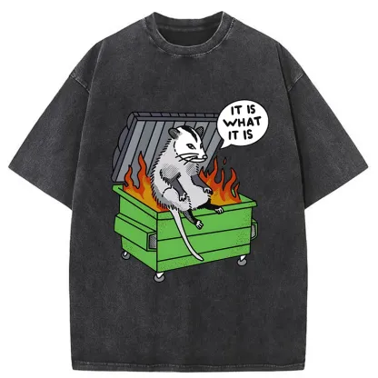 Tokyo-Tiger Possum Thinking On The Edge Of Danger Washed T-Shirt