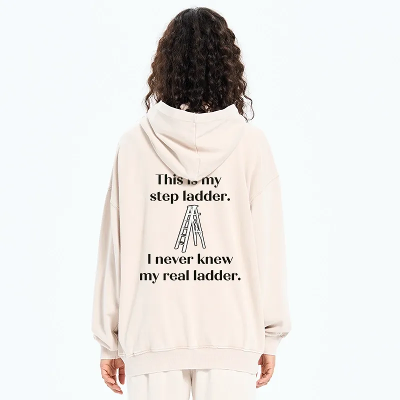 Tokyo-Tiger A Real Ladder Funny Washed Zip Hoodie