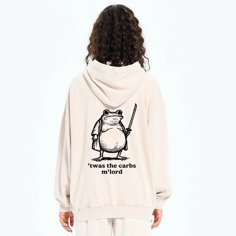 Tokyo-Tiger Funny Fat Samurai Frog Washed Zip Hoodie