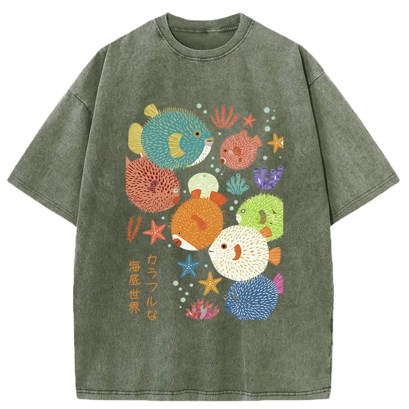 Tokyo-Tiger Japanese Fish Washed T-Shirt