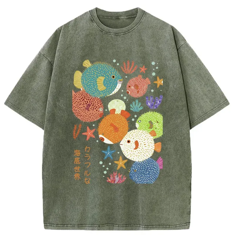 Tokyo-Tiger Japanese Fish Washed T-Shirt