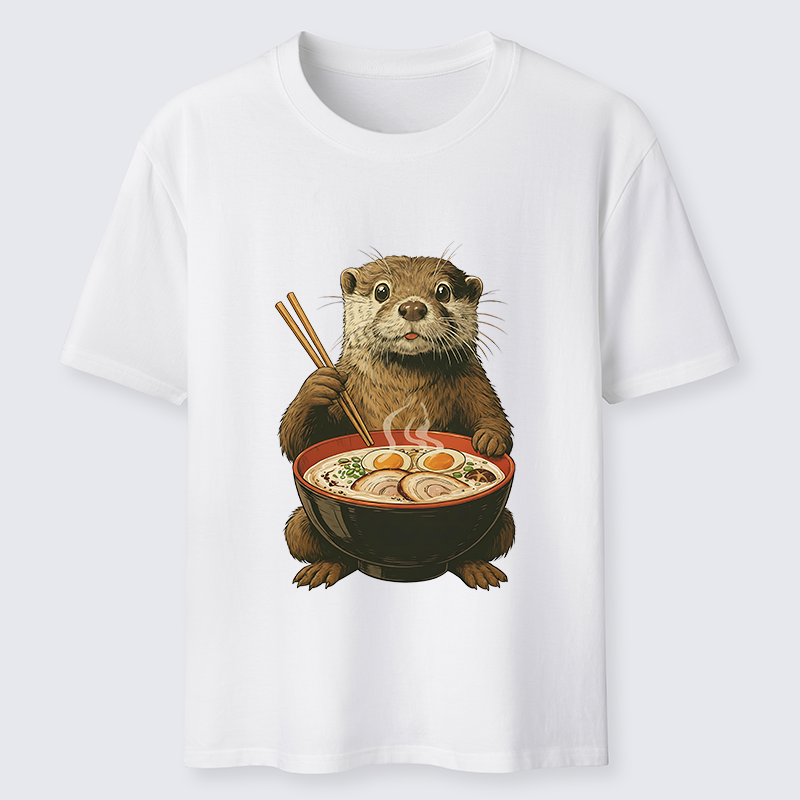 Tokyo-Tiger Japanese Otter Eating Ramen Classic T-Shirt