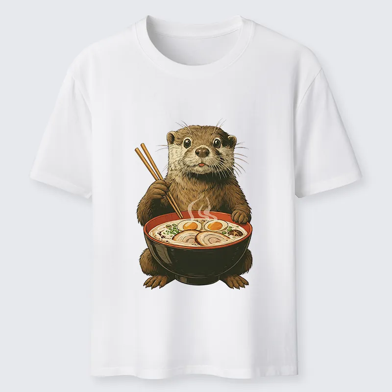 Tokyo-Tiger Japanese Otter Eating Ramen Classic T-Shirt
