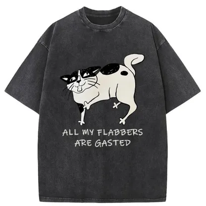 Tokyo-Tiger Surprised Cat Washed T-Shirt