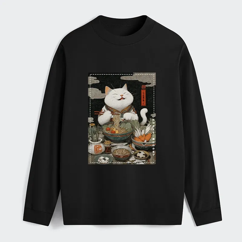 Tokyo-Tiger The Ramen-Loving Cat Classic Long Sleeve T-Shirt