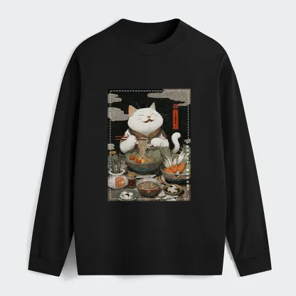 Tokyo-Tiger The Ramen-Loving Cat Classic Long Sleeve T-Shirt