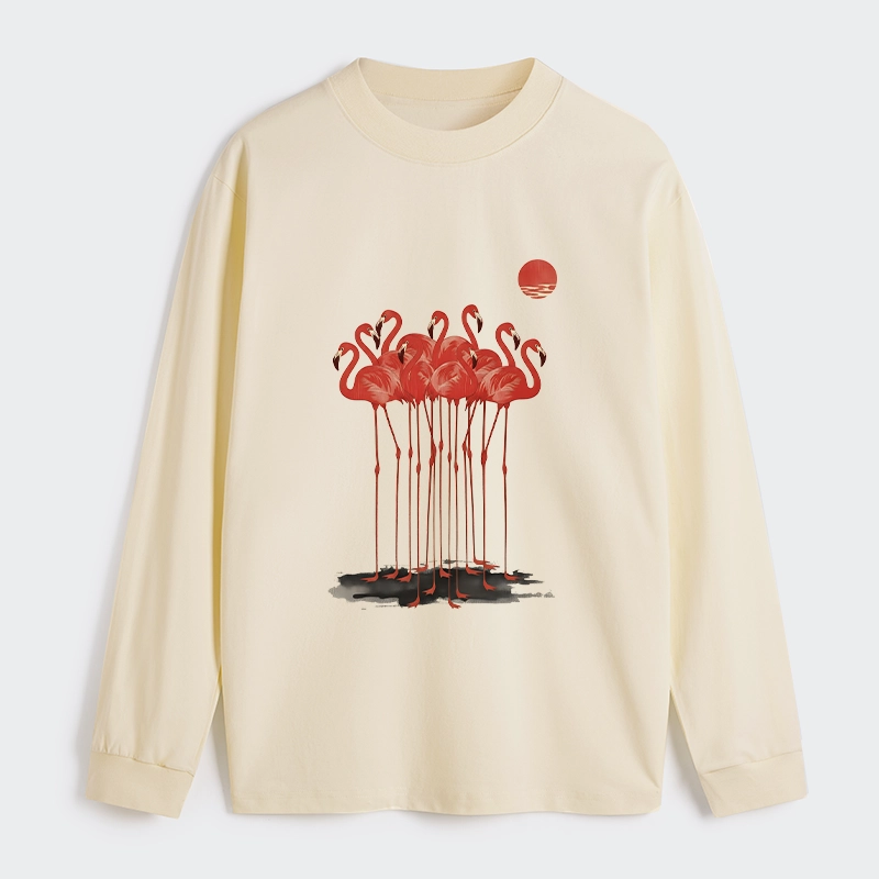 Tokyo-Tiger Flamingos at Dusk Classic Long Sleeve T-Shirt